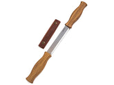 DK1S – Drawknife with Oak Handle and Leather Sheath